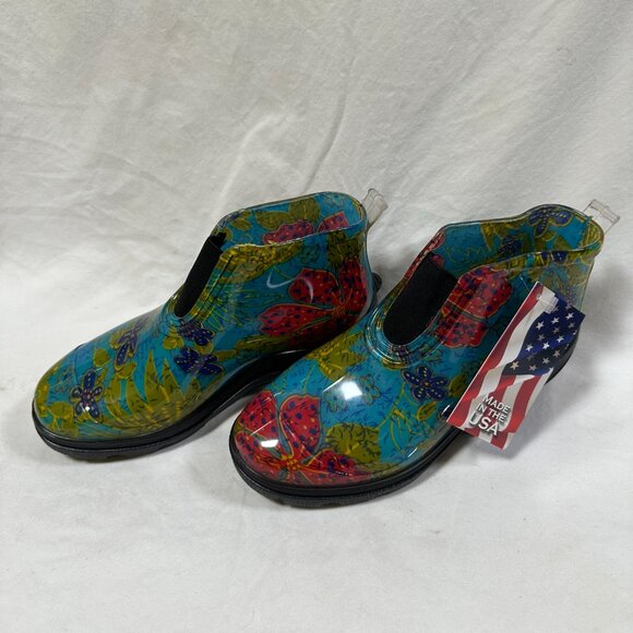 Sloggers Lovely Short Waterproof Rain Boots -  Mid Summer Blue - Picture 2 of 4